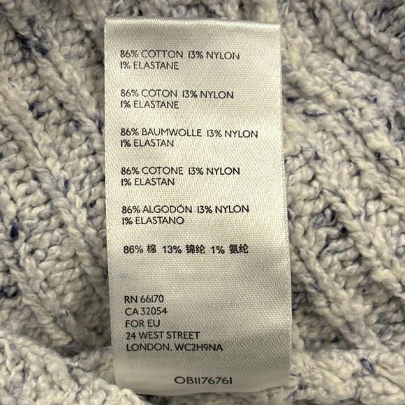 Free‎ People On Your Side Blue Multi Cable Knit Pullover Sweater Women’s Size XS - Picture 9 of 13